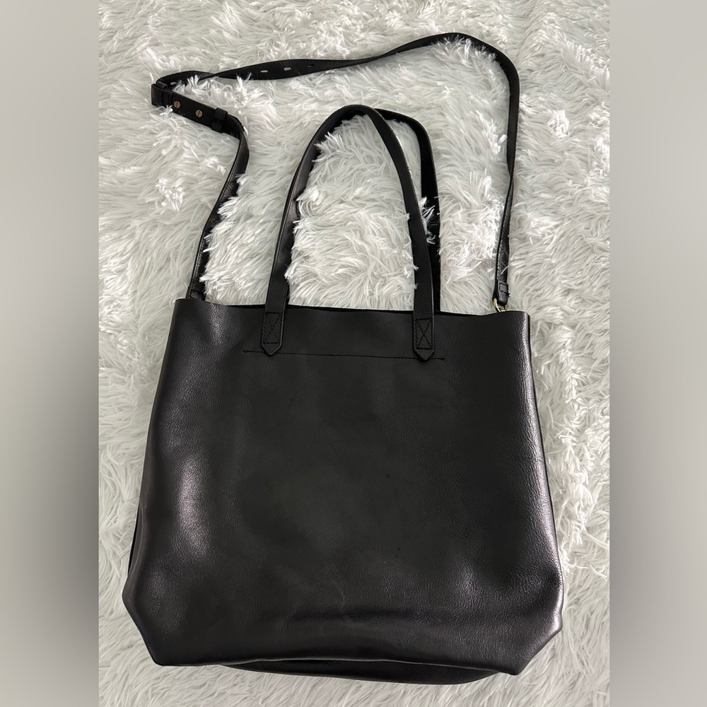 MADEWELL‎ The Medium Transport Tote Black Leather Bag Handbag
